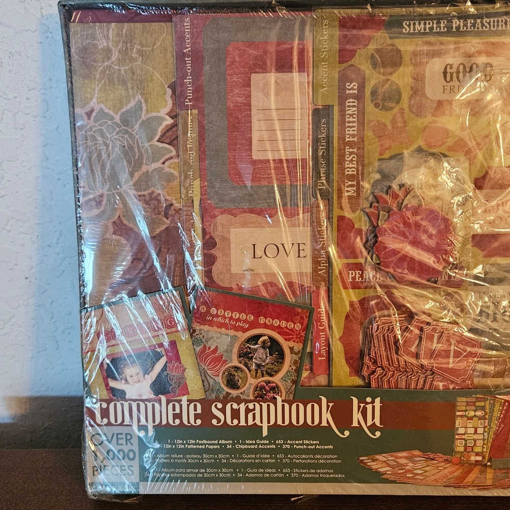 ColorBok Brown Floral Complete Scrapbook Kit 12x12 Album Over 1000 Pcs NEW - Picture 2 of 6